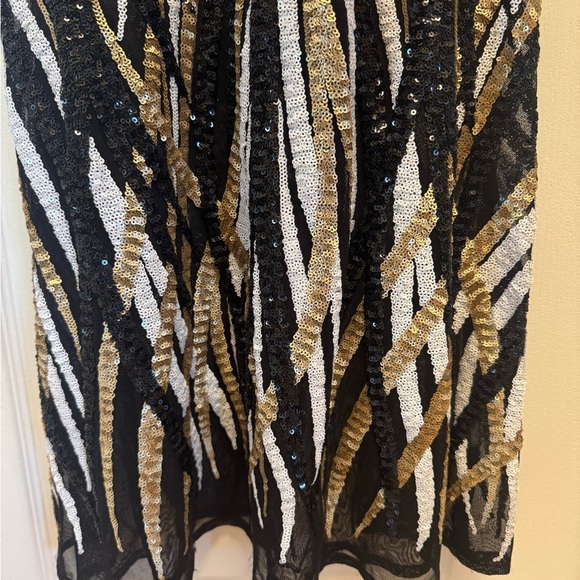 Marciano Black and Gold Sequin Backless Dress - Picture 10 of 11
